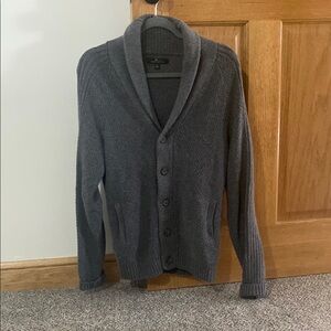 Men's Gray Shawl Collar Sweater